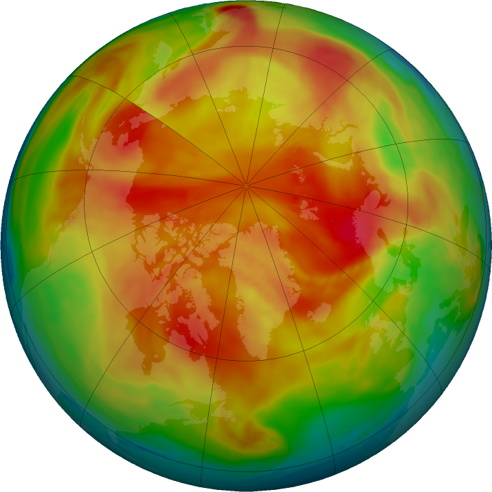Arctic ozone map for 13 March 2023